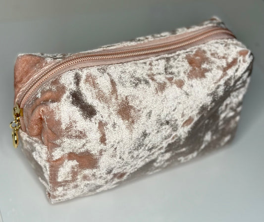 Baby Pink Velvet Cosmetic Bag